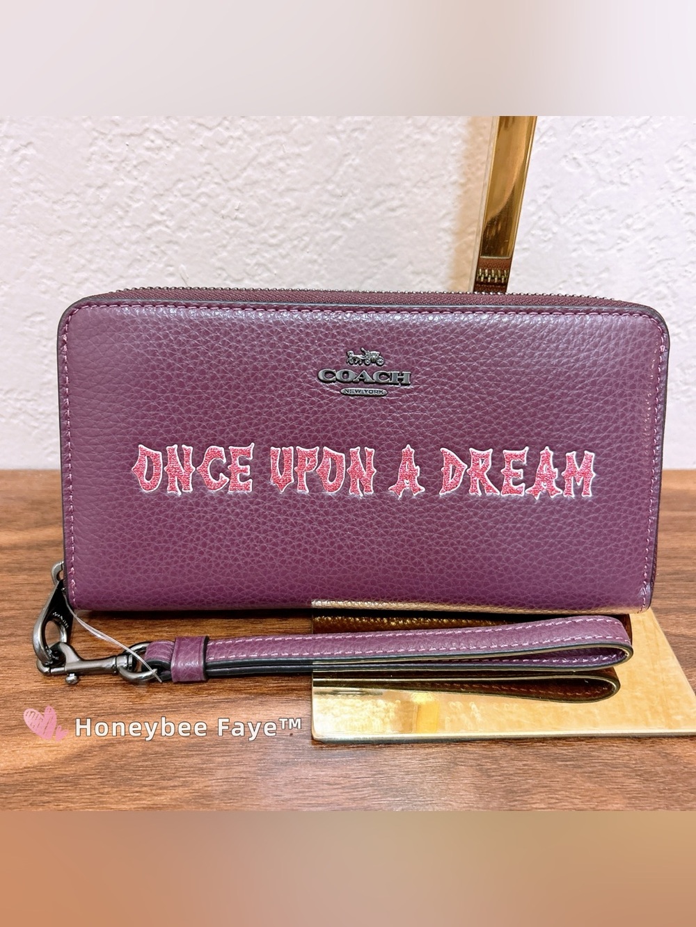 NWT Disney Coach Long Zip Around Wallet Once Upon A Dream Sleeping Beauty CD971